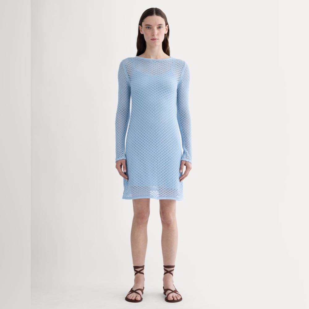 Everlane Sky Blue Lace Knit Mini Dress NWT — Size M